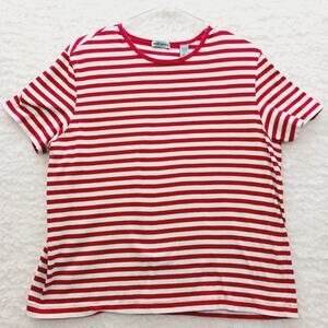 T-Shirt Red Striped Sailor Core Nautical Retro Heritage Preppy Cruise Ocean SZ L